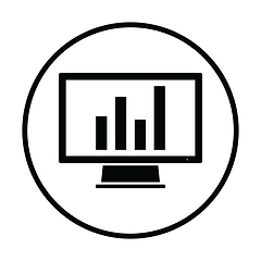 Image showing Monitor with analytics diagram icon