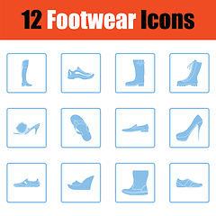 Image showing Set of footwear icons