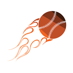 Image showing Baseball fire ball icon