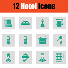 Image showing Set of twelve hotel icons