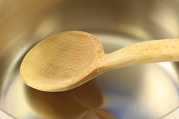 Image showing Empty pot with spoon