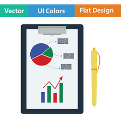 Image showing Writing tablet with analytics chart icon