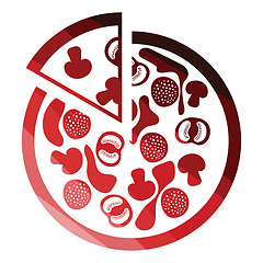 Image showing Pizza on plate icon