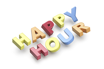 Image showing Happy hour promo text