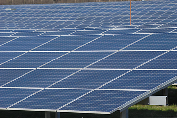 Image showing Rows of solar panels