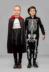 Image showing happy children in halloween costumes