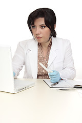 Image showing Investigator with evidence swab