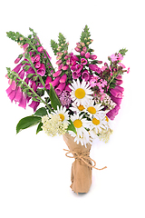 Image showing British Summer Wild Flower and Herb Posy