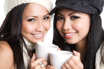 Image showing Asian women drinking coffee