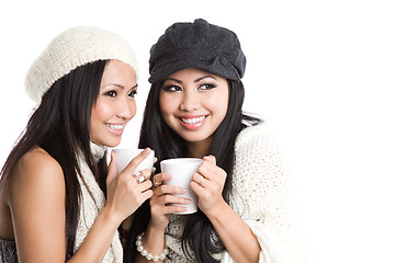 Image showing Asian women drinking coffee