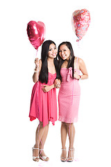 Image showing Asian women celebrating valentine day