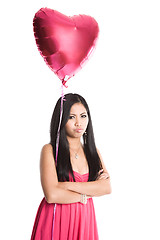 Image showing Sad valentine asian woman