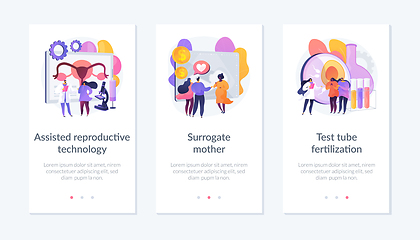 Image showing Fertility treatment and artificial insemination app interface template.