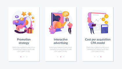 Image showing Promotion techniques app interface template.