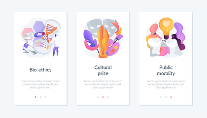 Image showing Ethical and medical issues app interface template.