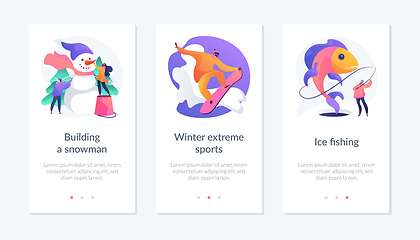 Image showing Winter activities app interface template.