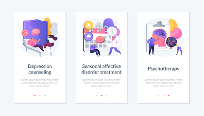 Image showing Mental disorder treatment app interface template.