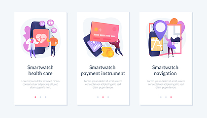Image showing Smartwatch applications use app interface template.
