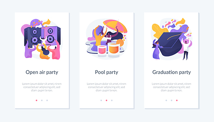 Image showing Outdoor party app interface template.