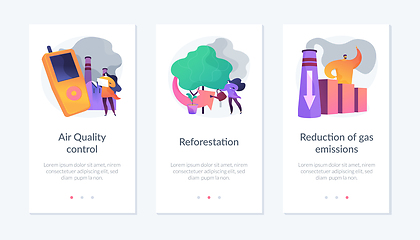 Image showing Environment protection measures, flora restoration, atmosphere purification app interface template.