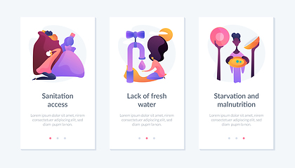 Image showing Undeveloped countries problems, environmental pollution consequences app interface template.