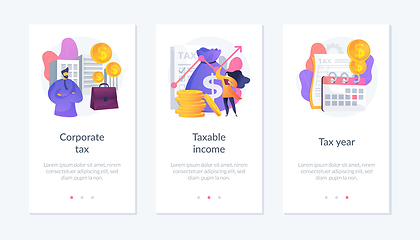 Image showing Taxation system app interface template.