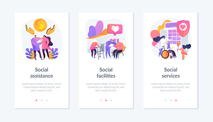 Image showing Caregiving and welfare services app interface template.