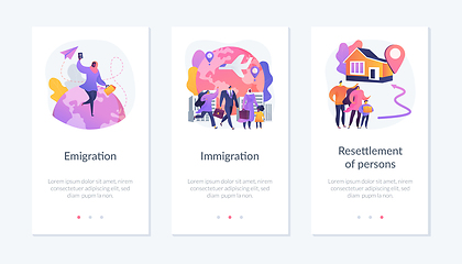 Image showing Population mobility, human migration app interface template.