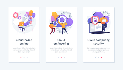 Image showing Cloud engineering services app interface template.