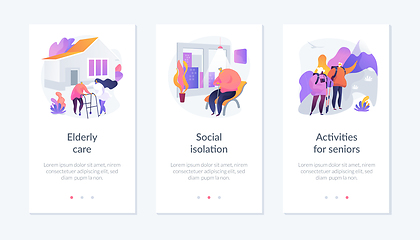 Image showing Old people lifestyle app interface template.