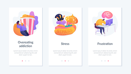 Image showing Compulsive overeating disorder app interface template.