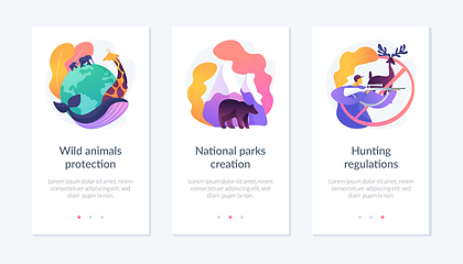 Image showing Wildlife defence, fauna care, environmental conservation app interface template.