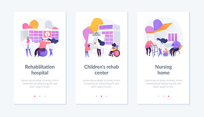 Image showing Rehabilitation service and support app interface template.