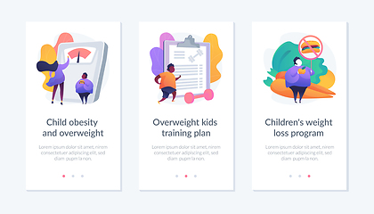 Image showing Child overweight treatment app interface template.