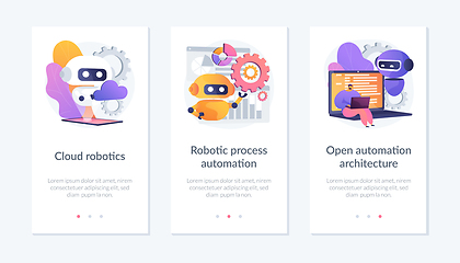 Image showing Robotic programmes development app interface template.