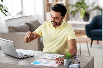 Image showing ui designer working on user interface at home