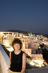 Image showing tourist in santorini