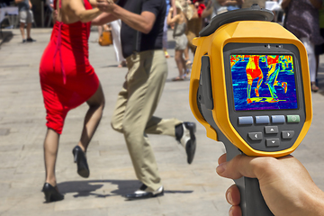 Image showing Recording Street dancers performing tango, With Infrared Thermal