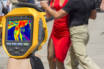Image showing Recording Street dancers performing tango, With Infrared Thermal