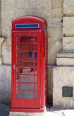 Image showing british style phone booth mdina malta