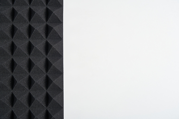 Image showing Acoustic foam panel on white background with copy space, flat lay