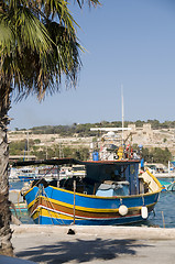 Image showing marsaxlokk malta fishing village luzzu boat