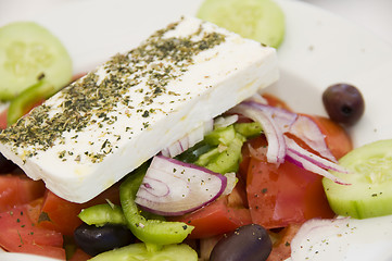 Image showing greek salad with feta cheese