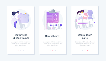 Image showing Teeth straightening app interface template.