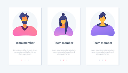 Image showing Team member app interface template.