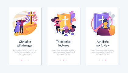 Image showing Religion app interface template.