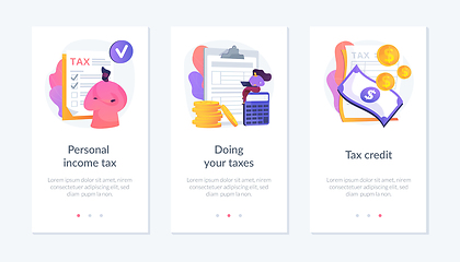 Image showing Personal income tax app interface template.