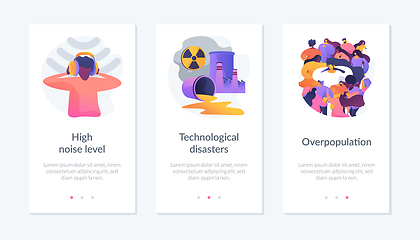 Image showing Environmental problems caused by human factor, negative impact on nature app interface template.