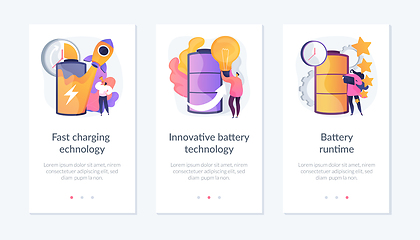 Image showing New battery life engineering app interface template.