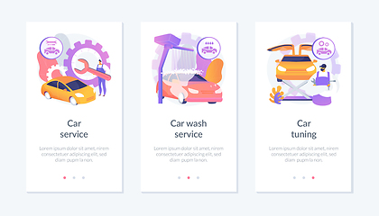 Image showing Vehicle care services app interface template.